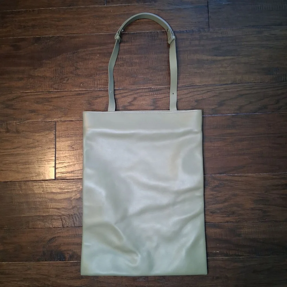 COS Green Leather Tote Bag